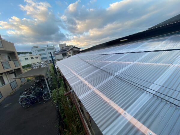 滋賀県大津市にて工場屋根のポリカ張り替え工事 施工後